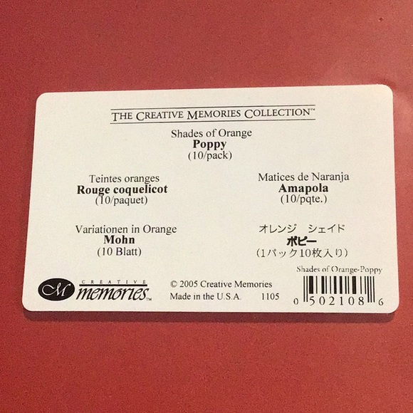 Creative Memories Photo Mounting Paper, Poppy - Picture 2 of 2